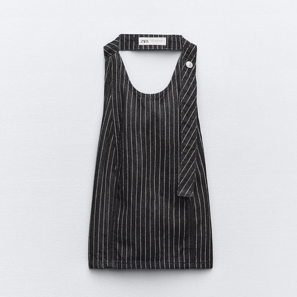Zara Black and White Striped Halter Top - Picture 7 of 14